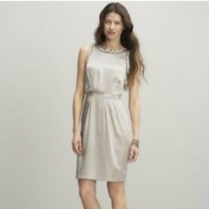 Banana Republic silk sleeveless raw edge dress
